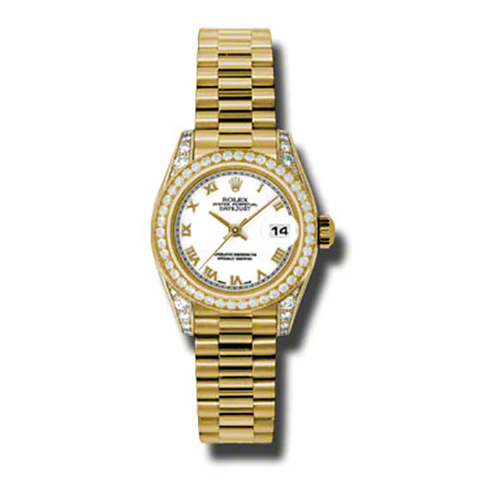 Rolex Datejust Lady - Gold President Yellow Gold - Dia Bezel - President