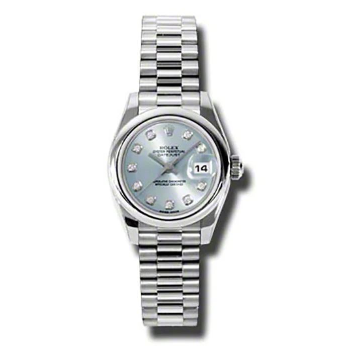 Rolex Datejust Lady - Platinum President Domed Bezel - President Bracelet