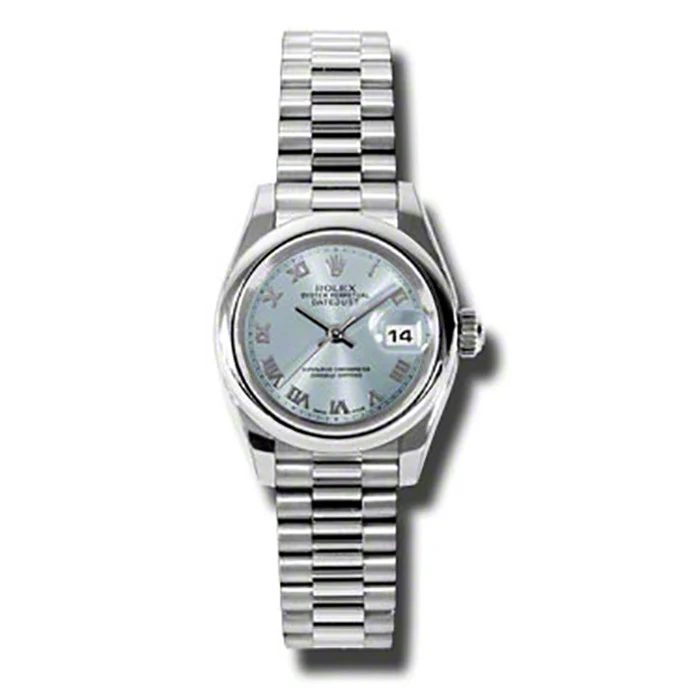 Rolex Datejust Lady - Platinum President Domed Bezel - President Bracelet