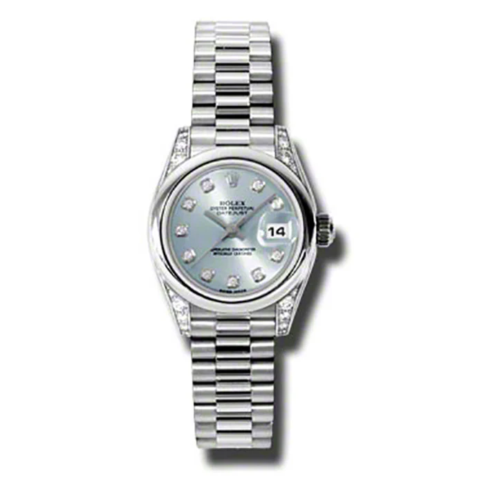 Rolex Datejust Lady - Platinum President Domed Bezel - President Bracelet
