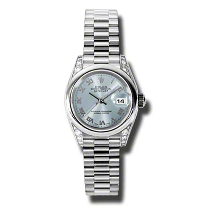 Rolex Datejust Lady - Platinum President Domed Bezel - President Bracelet