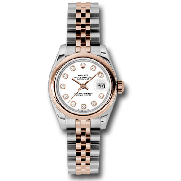 Rolex Datejust Lady - Steel and Gold Pink Gold - Domed Bezel - Jubilee