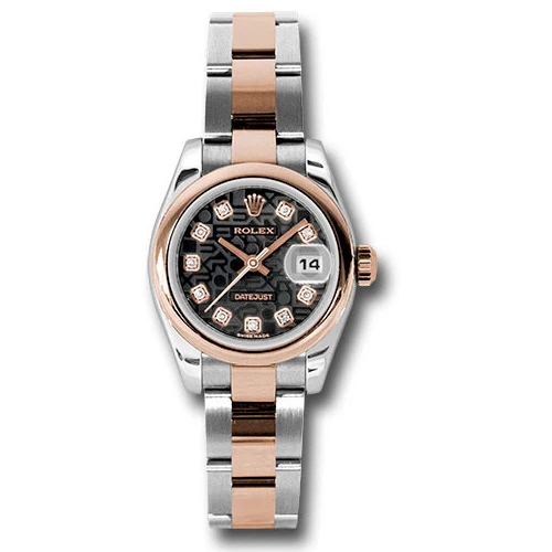Rolex Datejust Lady - Steel and Gold Pink Gold - Domed Bezel - Oyster