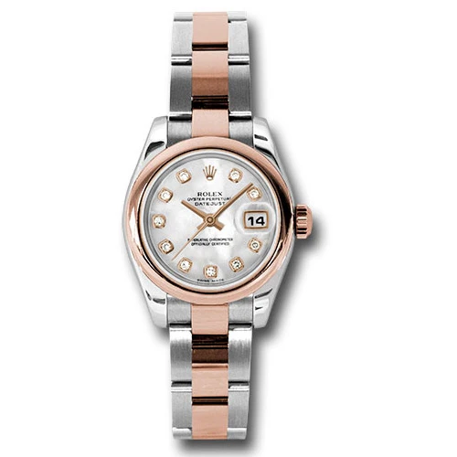 Rolex Datejust Lady - Steel and Gold Pink Gold - Domed Bezel - Oyster