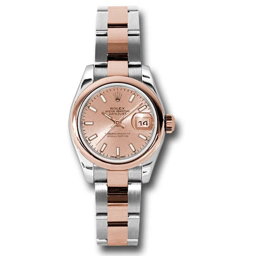 Rolex Datejust Lady - Steel and Gold Pink Gold - Domed Bezel - Oyster
