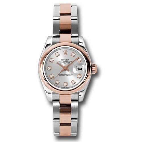 Rolex Datejust Lady - Steel and Gold Pink Gold - Domed Bezel - Oyster