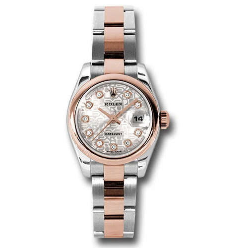 Rolex Datejust Lady - Steel and Gold Pink Gold - Domed Bezel - Oyster