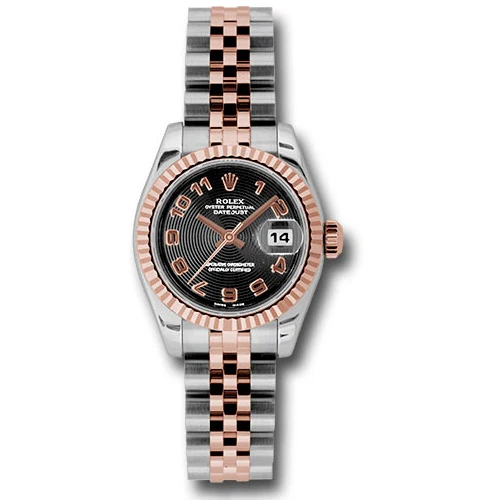 Rolex Datejust Lady - Steel and Gold Pink Gold - Fluted Bezel - Jubilee