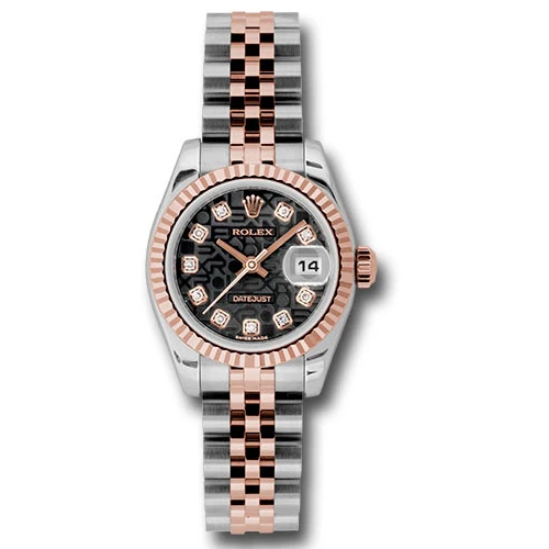 Rolex Datejust Lady - Steel and Gold Pink Gold - Fluted Bezel - Jubilee