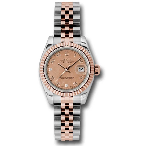 Rolex Datejust Lady - Steel and Gold Pink Gold - Fluted Bezel - Jubilee