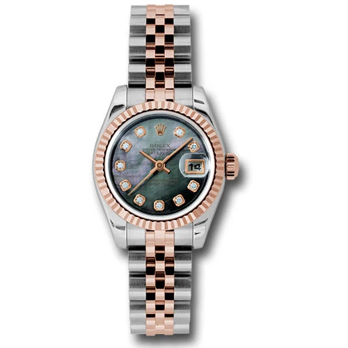 Rolex Datejust Lady - Steel and Gold Pink Gold - Fluted Bezel - Jubilee