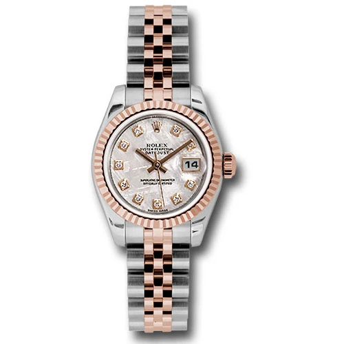 Rolex Datejust Lady - Steel and Gold Pink Gold - Fluted Bezel - Jubilee