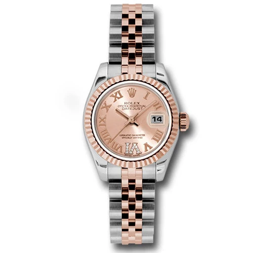 Rolex Datejust Lady - Steel and Gold Pink Gold - Fluted Bezel - Jubilee