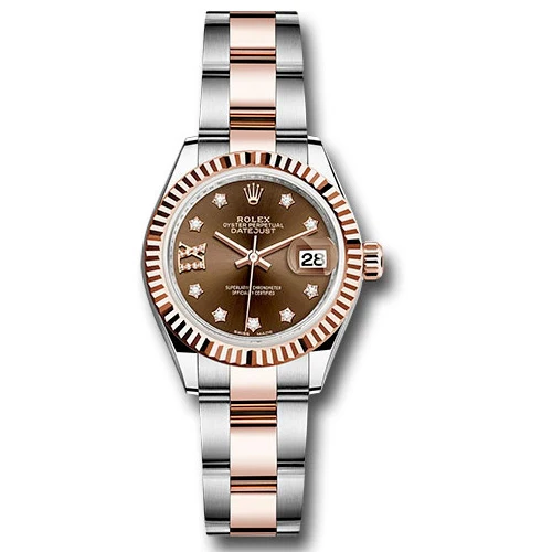 Rolex Datejust Lady - Steel and Gold Pink Gold - Fluted Bezel - Jubilee