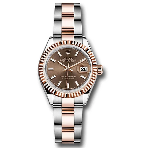 Rolex Datejust Lady - Steel and Gold Pink Gold - Fluted Bezel - Jubilee