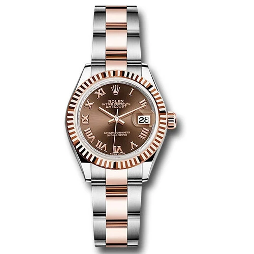 Rolex Datejust Lady - Steel and Gold Pink Gold - Fluted Bezel - Jubilee