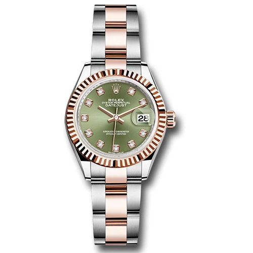 Rolex Datejust Lady - Steel and Gold Pink Gold - Fluted Bezel - Jubilee