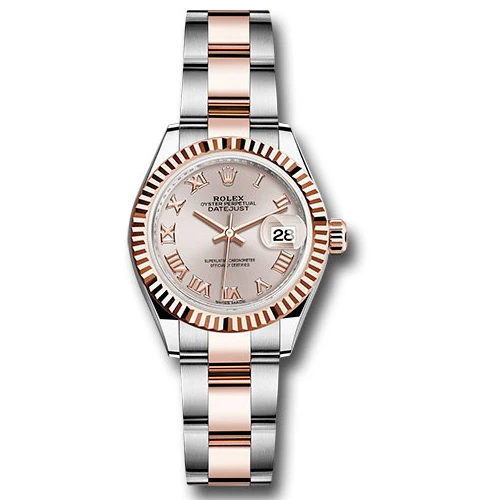 Rolex Datejust Lady - Steel and Gold Pink Gold - Fluted Bezel - Jubilee