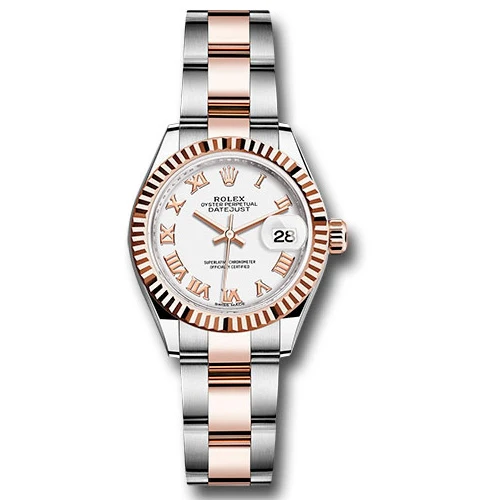 Rolex Datejust Lady - Steel and Gold Pink Gold - Fluted Bezel - Jubilee