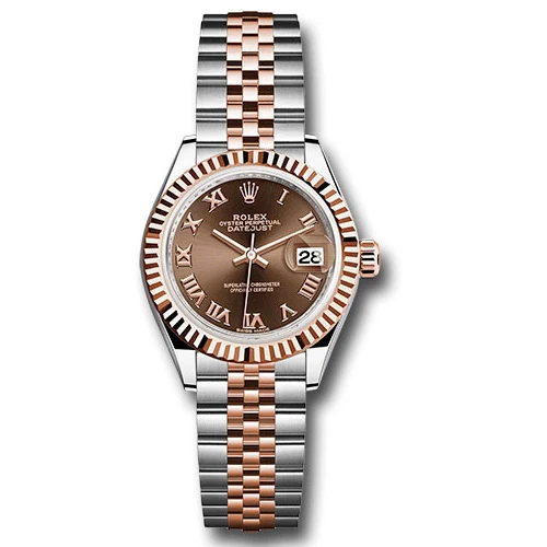 Rolex Datejust Lady - Steel and Gold Pink Gold - Fluted Bezel - Jubilee