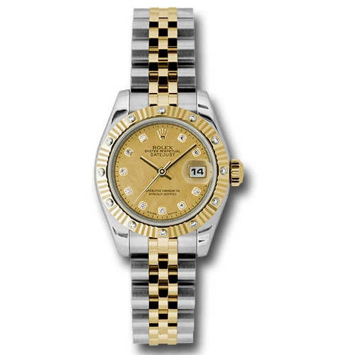 Rolex Datejust Lady - Steel and Gold Yellow Gold - 12 Dia Bezel - Jubilee