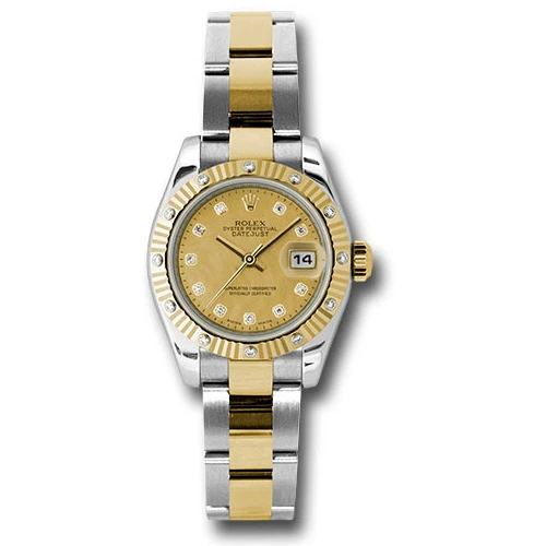 Rolex Datejust Lady - Steel and Gold Yellow Gold - 12 Dia Bezel - Oyster