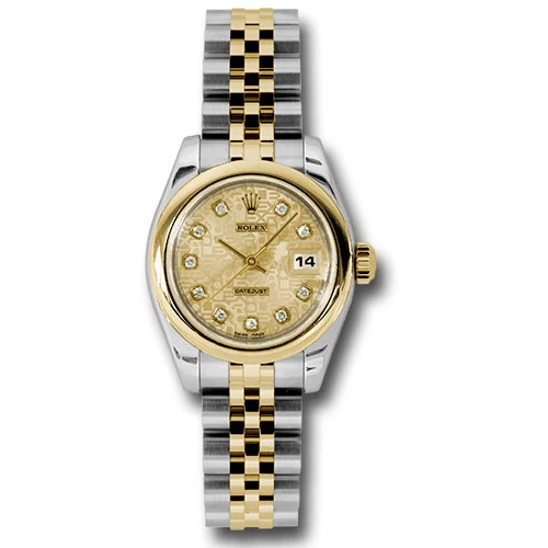 Rolex Datejust Lady - Steel and Gold Yellow Gold - Domed Bezel - Jubilee