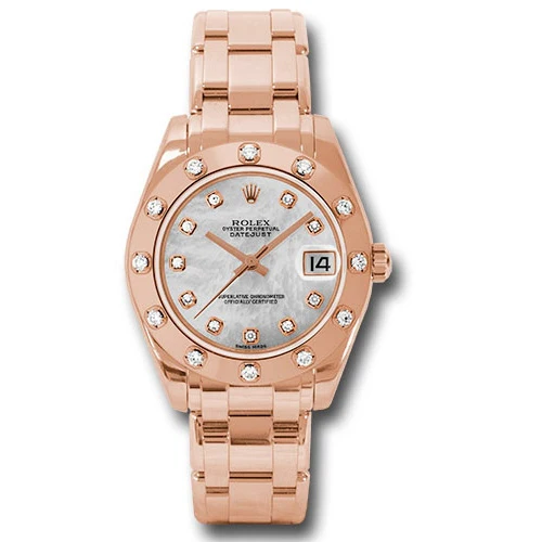 Rolex Datejust Pearlmaster 34 Everose Gold - 12 Diamond Bezel