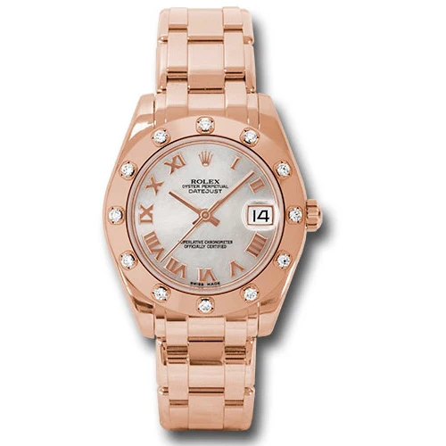 Rolex Datejust Pearlmaster 34 Everose Gold - 12 Diamond Bezel
