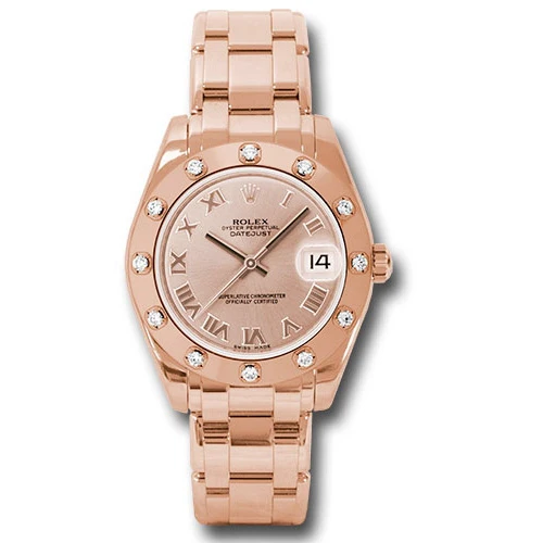 Rolex Datejust Pearlmaster 34 Everose Gold - 12 Diamond Bezel