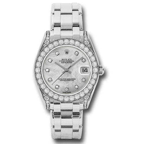 Rolex Datejust Pearlmaster 34 White Gold - 34 Diamond Bezel - Diamond Lugs