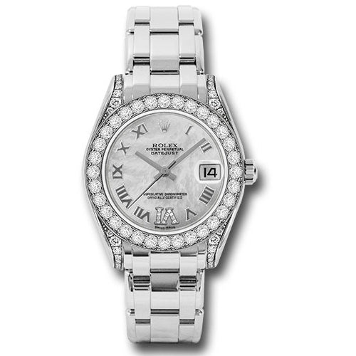 Rolex Datejust Pearlmaster 34 White Gold - 34 Diamond Bezel - Diamond Lugs