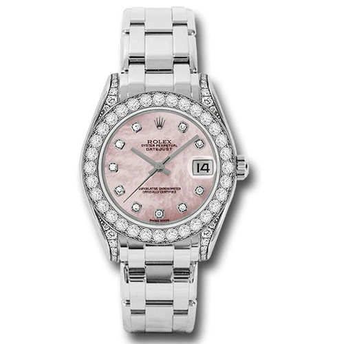 Rolex Datejust Pearlmaster 34 White Gold - 34 Diamond Bezel - Diamond Lugs