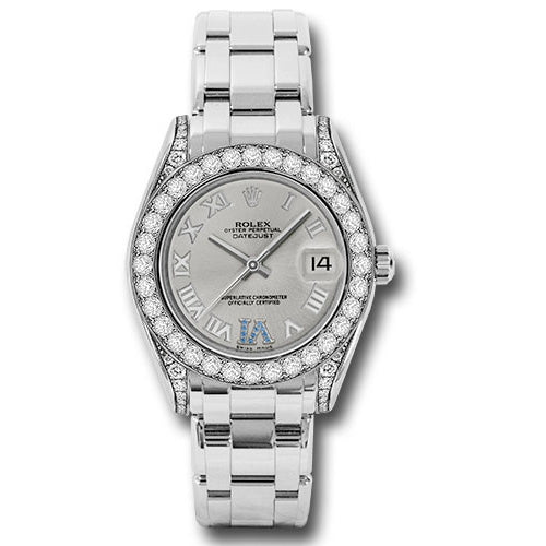 Rolex Datejust Pearlmaster 34 White Gold - 34 Diamond Bezel - Diamond Lugs