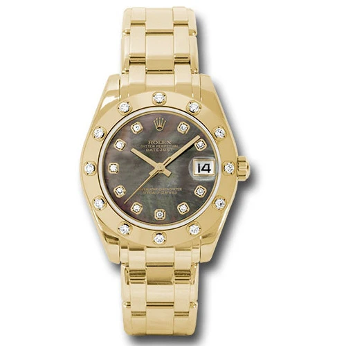 Rolex Datejust Pearlmaster 34 Yellow Gold - 12 Diamond Bezel