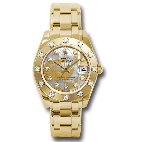 Rolex Datejust Pearlmaster 34 Yellow Gold - 12 Diamond Bezel