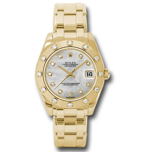 Rolex Datejust Pearlmaster 34 Yellow Gold - 12 Diamond Bezel