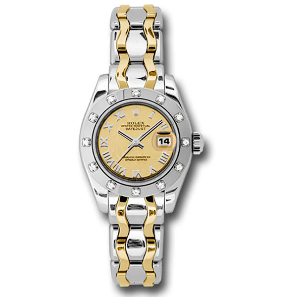 Rolex Datejust Pearlmaster Lady Bicolor - 12 Diamond Bezel