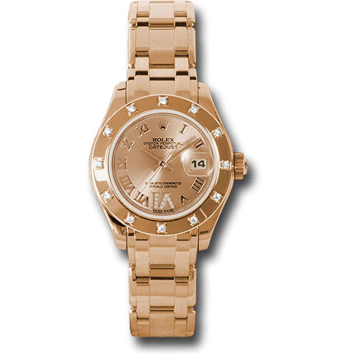 Rolex Datejust Pearlmaster Lady Everose Gold - 12 Diamond Bezel