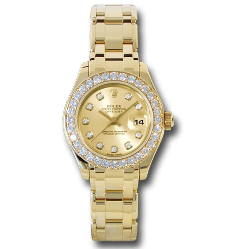 Rolex Datejust Pearlmaster Lady Yellow Gold - 32 Diamond Bezel