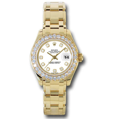 Rolex Datejust Pearlmaster Lady Yellow Gold - 32 Diamond Bezel