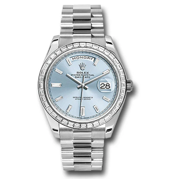 Rolex Day-Date 40 Platinum -Diamond Bezel