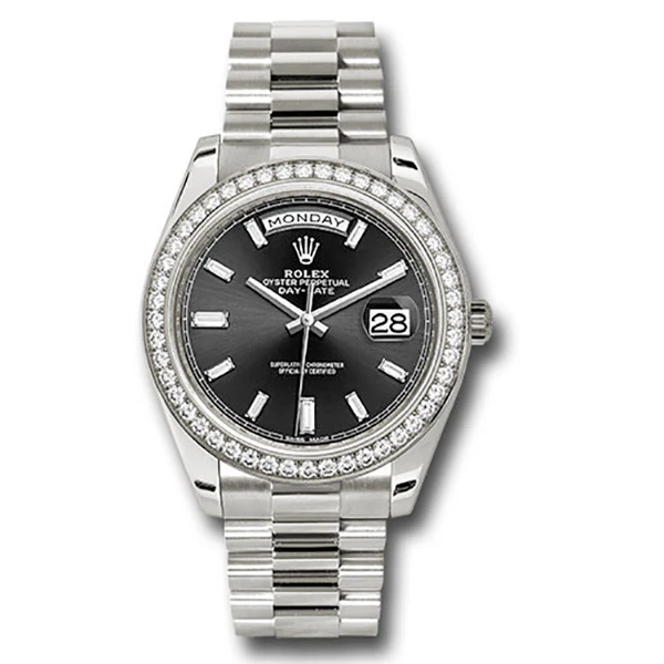 Rolex Day-Date 40 White Gold Diamond Bezel