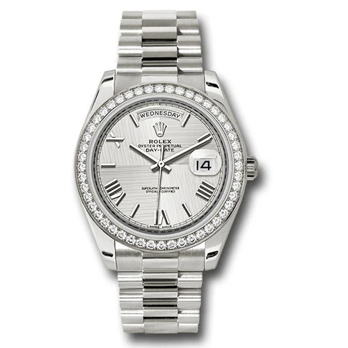 Rolex Day-Date 40 White Gold -Diamond Bezel