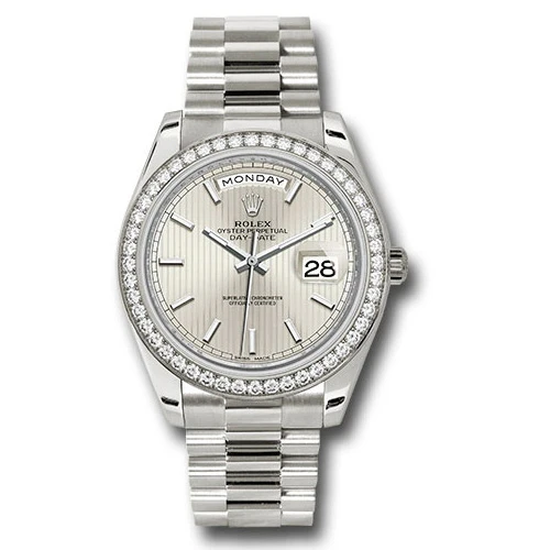 Rolex Day-Date 40 White Gold -Diamond Bezel