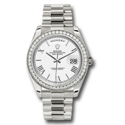 Rolex Day-Date 40 White Gold -Diamond Bezel