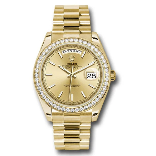 Rolex Day-Date 40 Yellow Gold Diamond Bezel