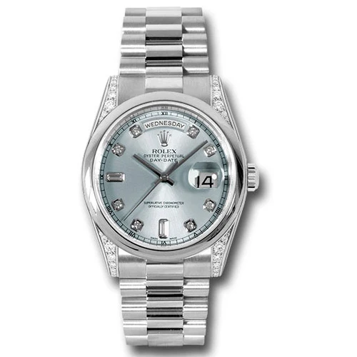 Rolex Day-Date President Platinum - Domed Bezel - Diamond Lugs - President