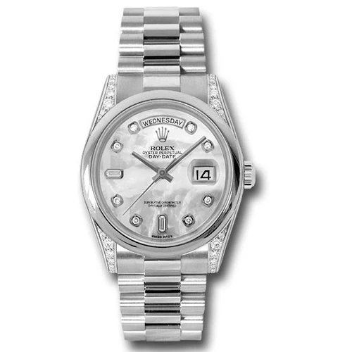 Rolex Day-Date President Platinum - Domed Bezel - Diamond Lugs - President