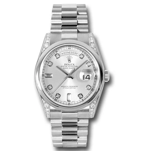 Rolex Day-Date President Platinum - Domed Bezel - Diamond Lugs - President